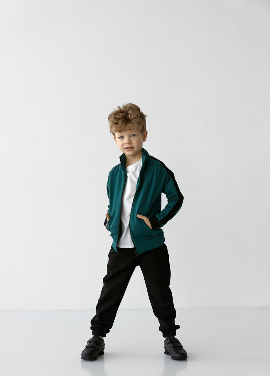 Спортивний костюм на хлопчика колір зелений з чорним 406645 New Trend (259034571)