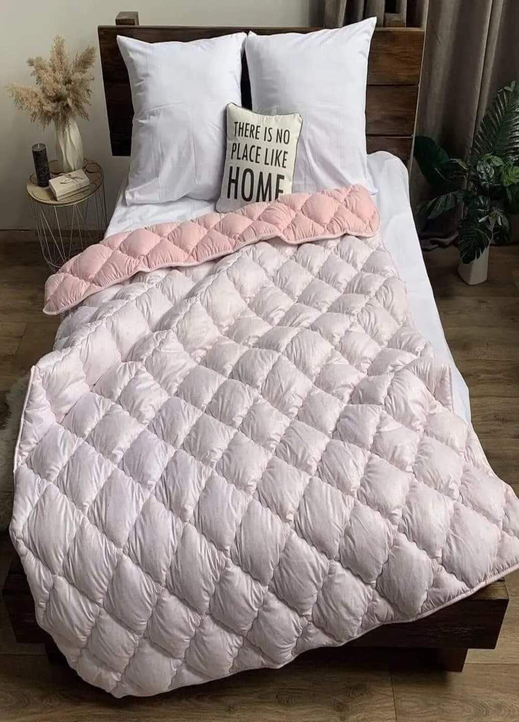Одеяло холлофайбер зимнее двухспальное 175х210 розовое ODA (263060298)