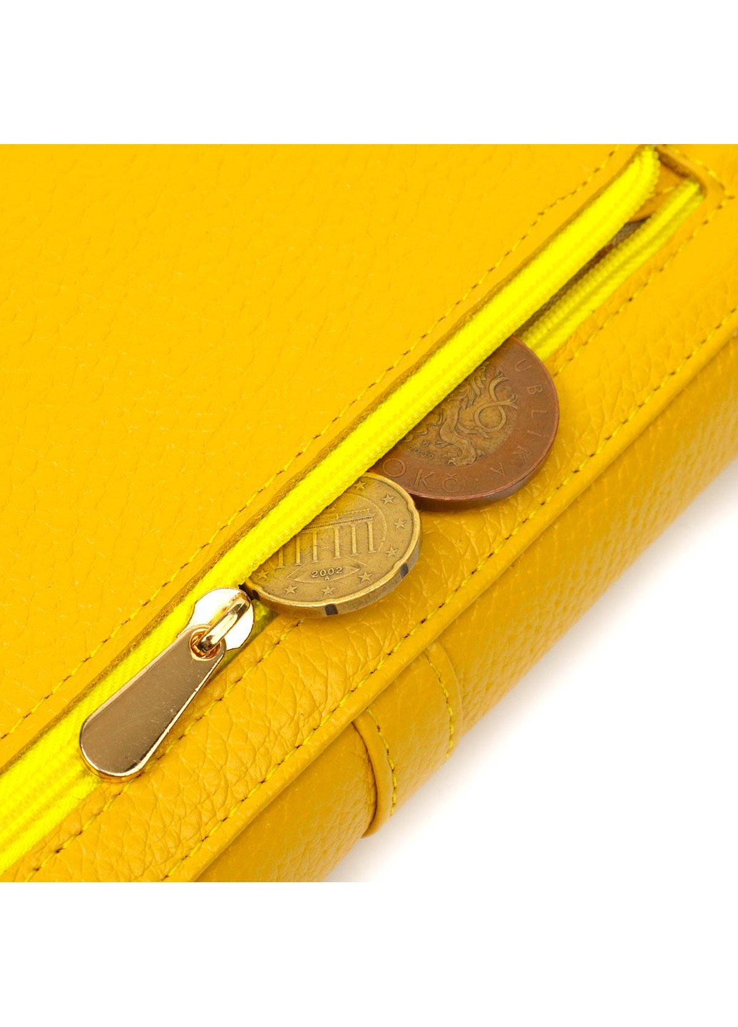 Красочный женский кошелек с большим количеством отделений из натуральной кожи 21960 Желтый Tony Bellucci (262158012)