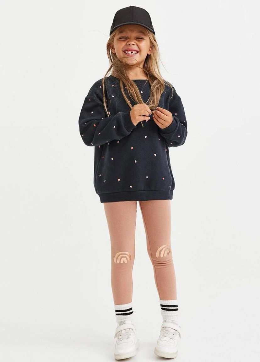 Лосини,бежевий з принтом, H&M (268736008)