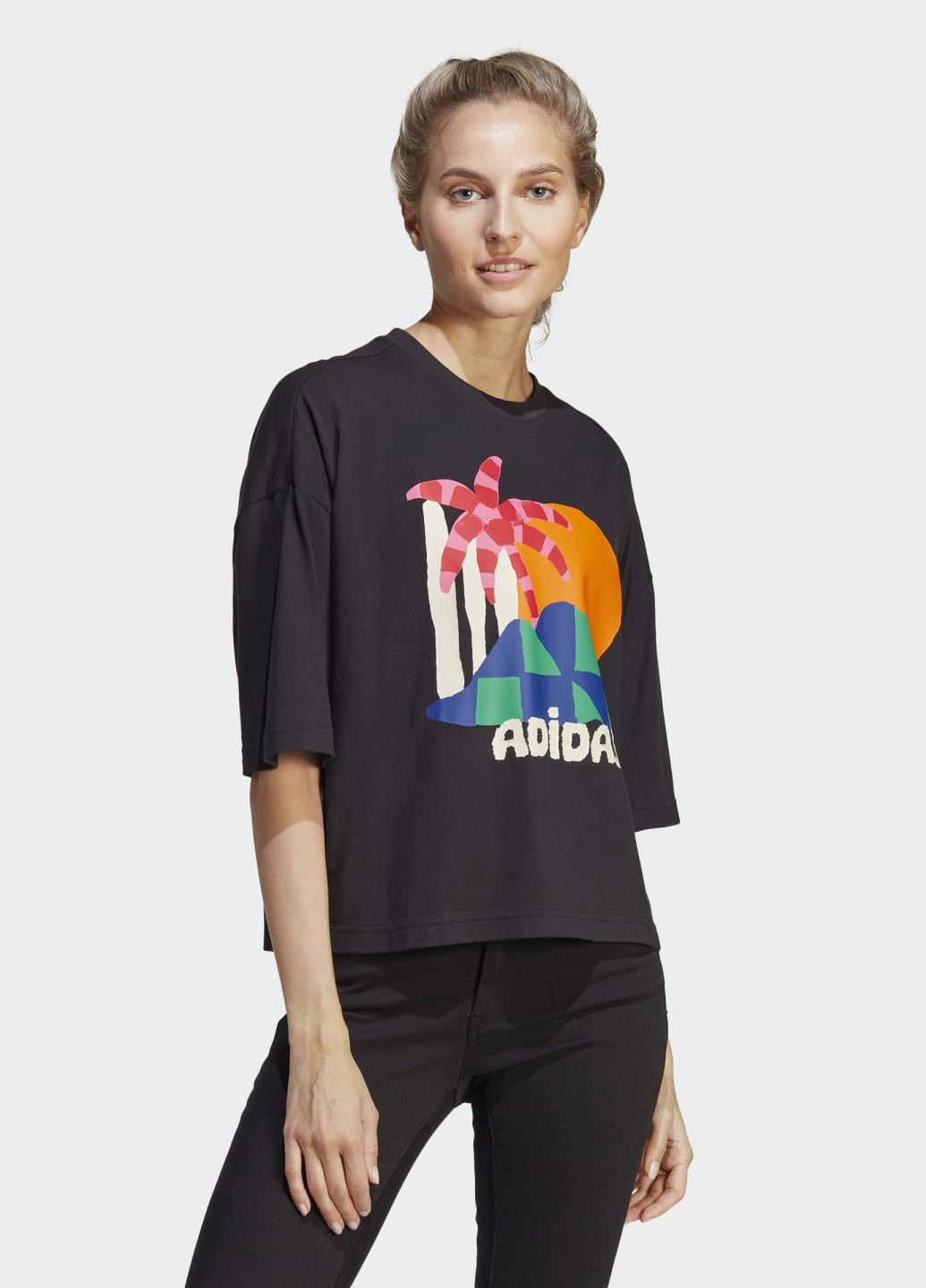 Черная всесезон футболка x farm rio graphic adidas
