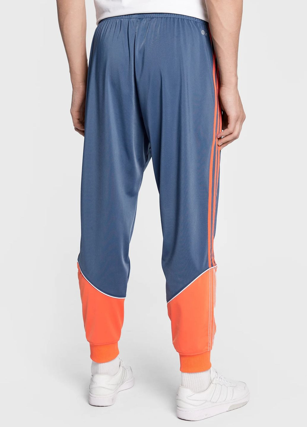Голубые спортивные демисезонные зауженные брюки adidas