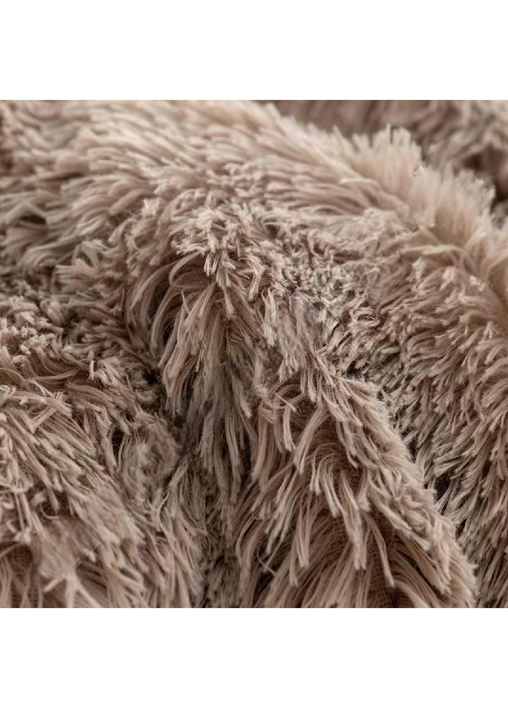 Меховой плед одеяло покрывало травка на овчине в подарочной упаковке двойной евро 220х240 см (475424-Prob) Капучино Unbranded (267311941)