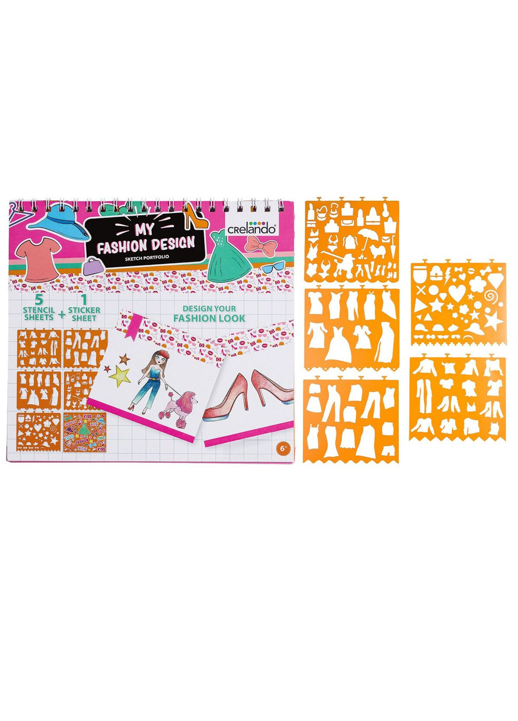 Розмальовка з наклейками та трафаретами для дівчаток різнобарвний Crelando (256963560)
