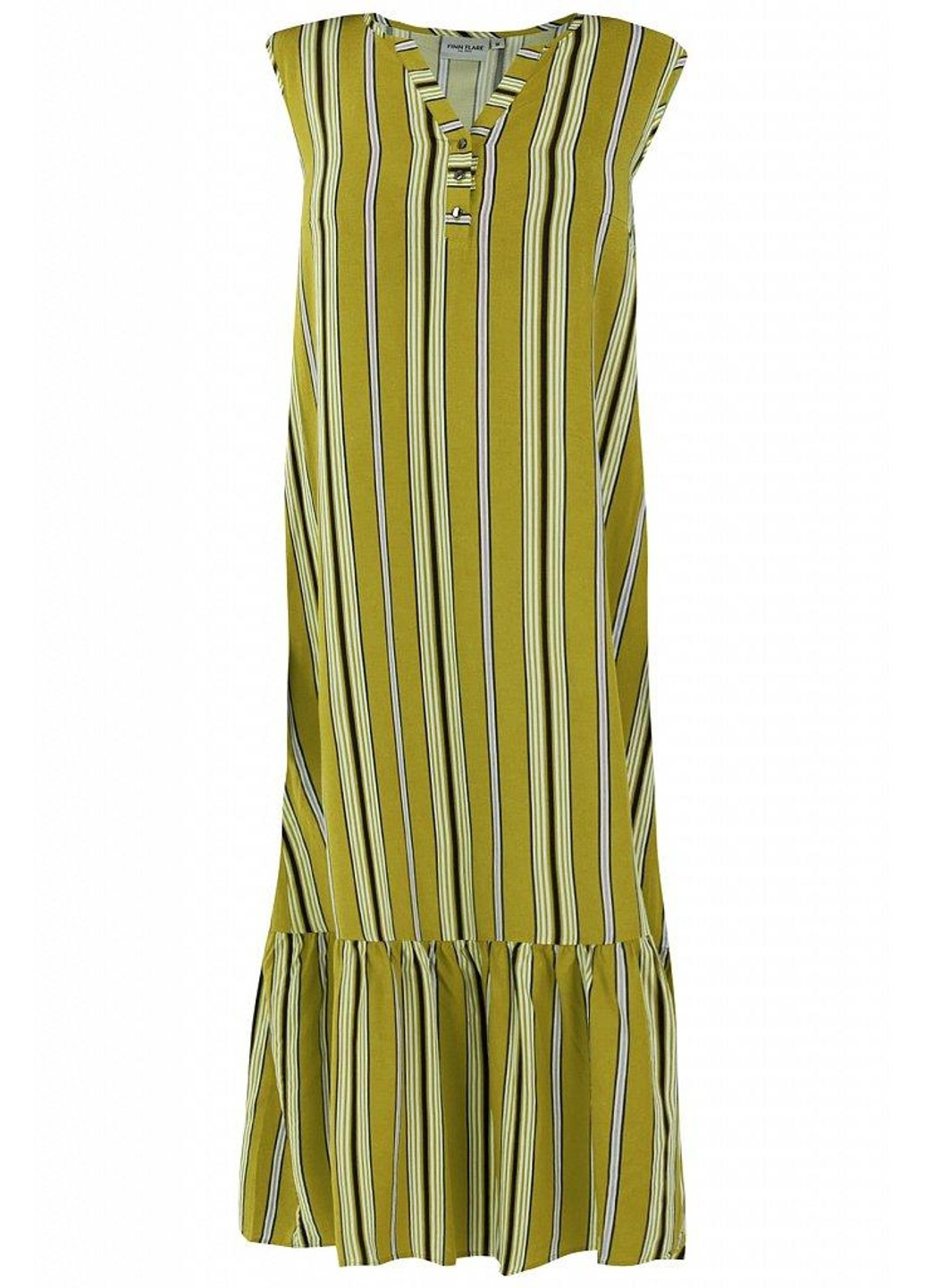 Салатова повсякденний сукня s20-32093-517 з баскою Finn Flare в смужку