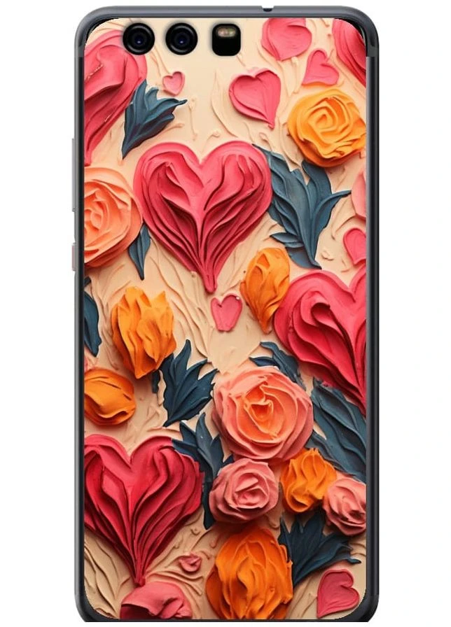 2D пластиковый чехол 'Сердечки 3' для Endorphone Huawei P10 (267233097)