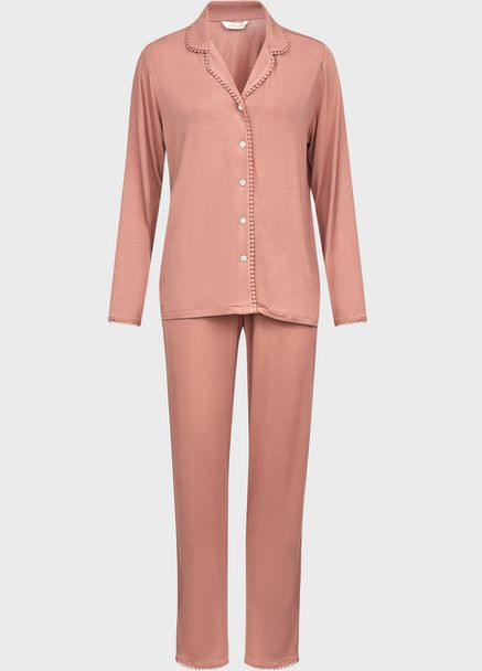Розово-коричневая всесезон пижама женская 1551 кофта + брюки Nora Rose Audrey