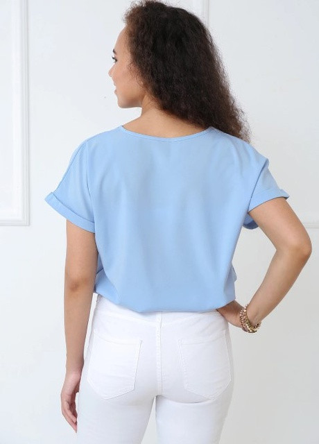 Голубая летняя летняя блузка-футболка Fashion Girl Moment