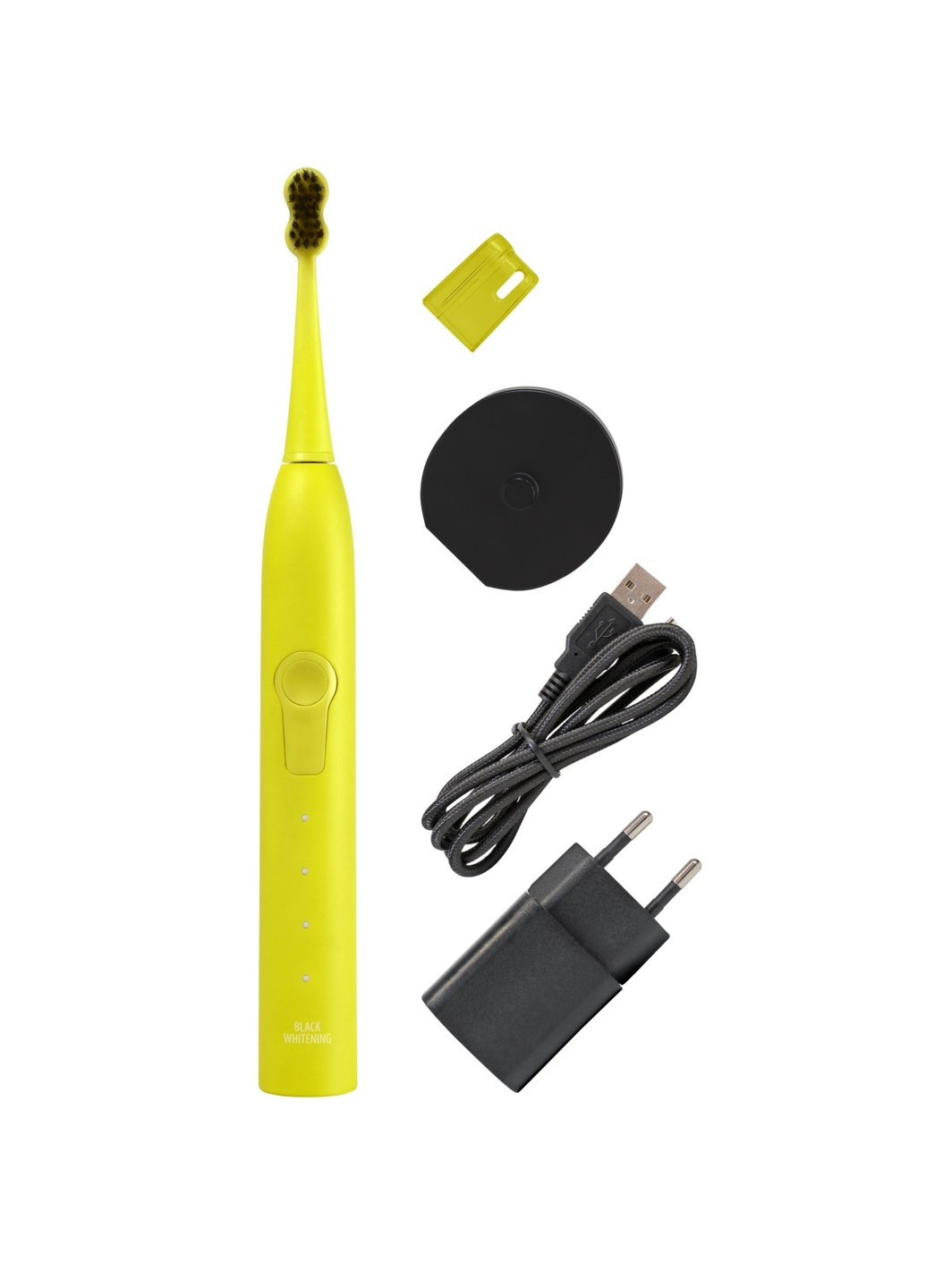Звуковая гидроактивная зубная щетка Black Whitening II Electric Yellow (желтая) Megasmile (269238132)