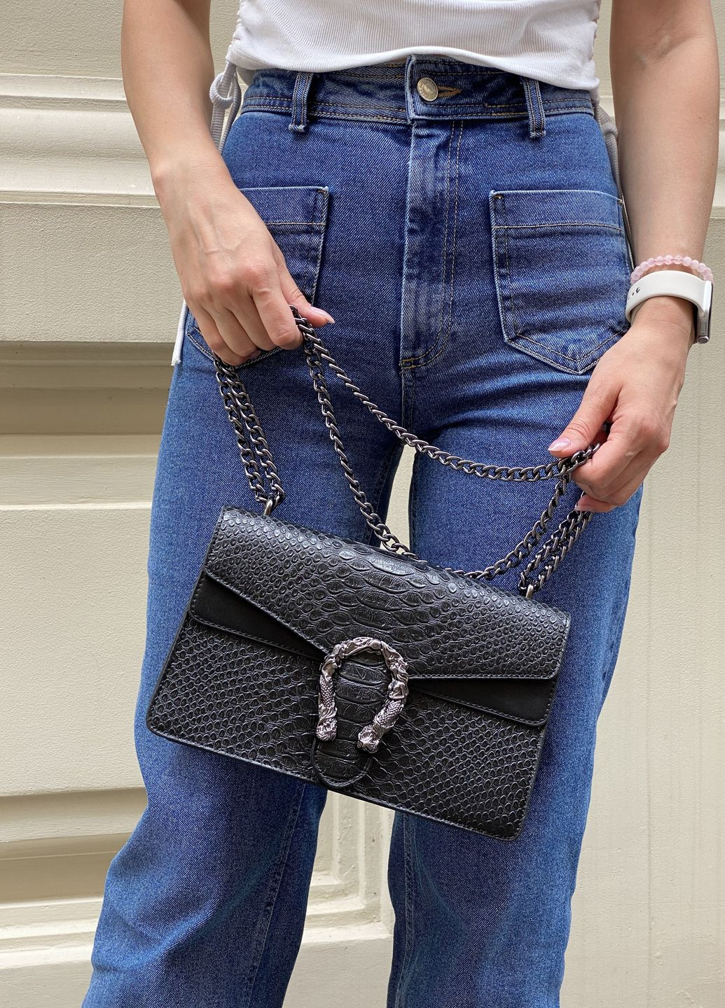 Жіноча сумка крос-боді з підковою чорна No Brand (270829157)