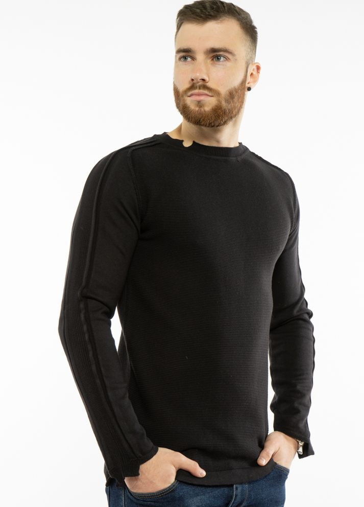 Черный демисезонный свитер однотонный (черный) Time of Style