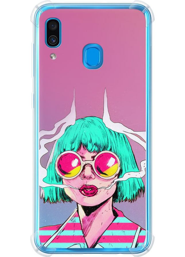 Силіконовий протиударний с посиленими кутами чохол 'Поп арт дівчина' для Endorphone Samsung Galaxy A30 2019 A305F (276193394)