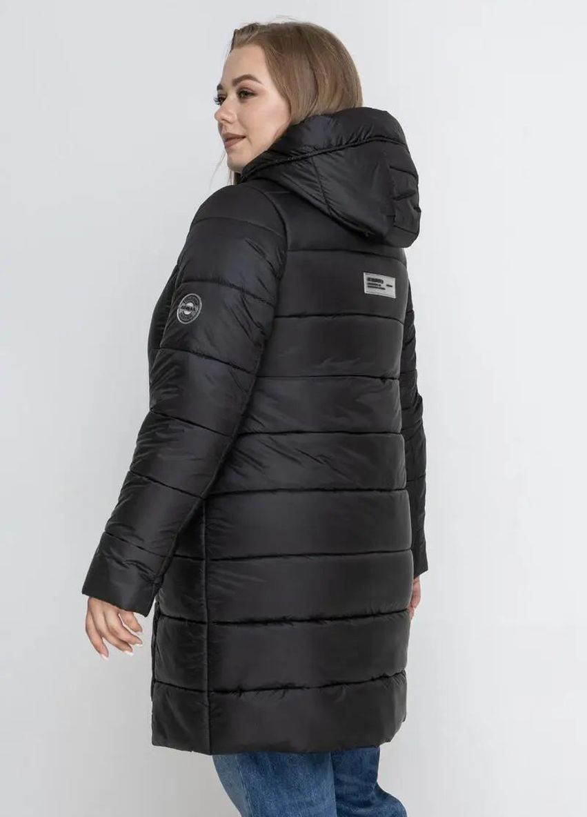 Черная зимняя зимняя женская куртка большого размера SK