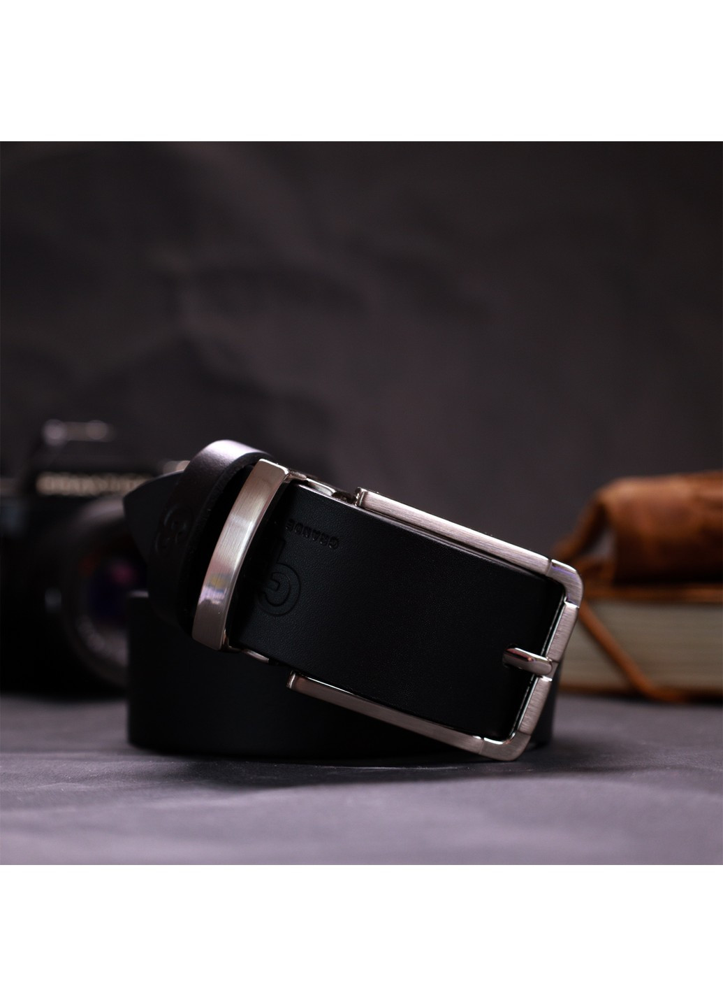 Практичний брючний ремінь для чоловіків з натуральної шкіри 11677 Чорний Grande Pelle (267932221)