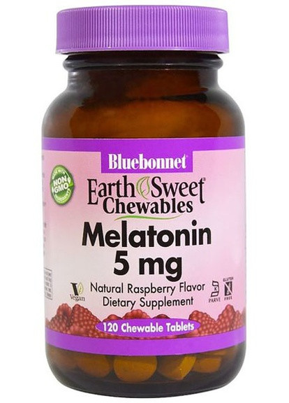 EarthSweet Chewables, Melatonin 5 mg 120 Chewable Tabs Natural Raspberry Flavor BLB0997 Bluebonnet Nutrition (256720880)