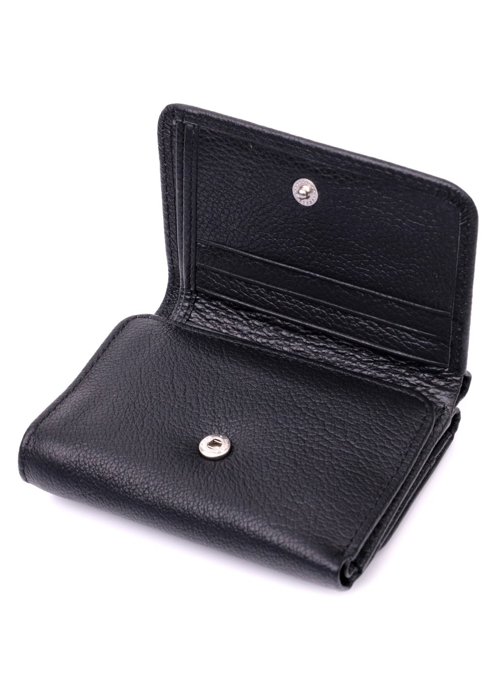 Женский горизонтальный кошелек из натуральной кожи 19477 Черный st leather (277980397)