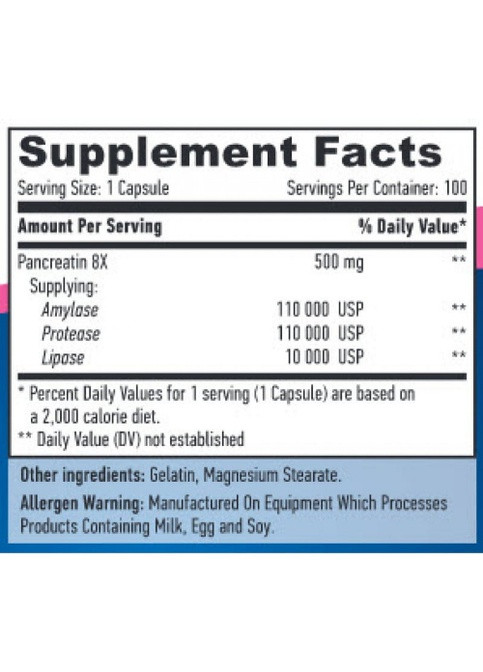 Super Pancreatin Enzymes 100 Caps Haya Labs (259967119)