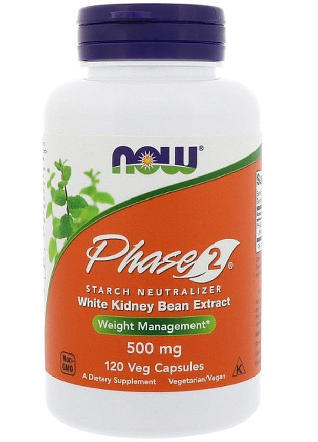Phase 2 White Kidney Bean Extract 500 mg 120 Veg Caps Now Foods (256721611)