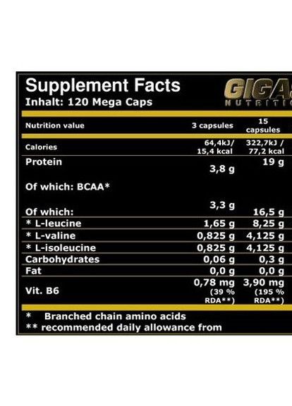 Olimp Nutrition BCAA Mega caps 1100 120 Caps Olimp Sport Nutrition (256723079)