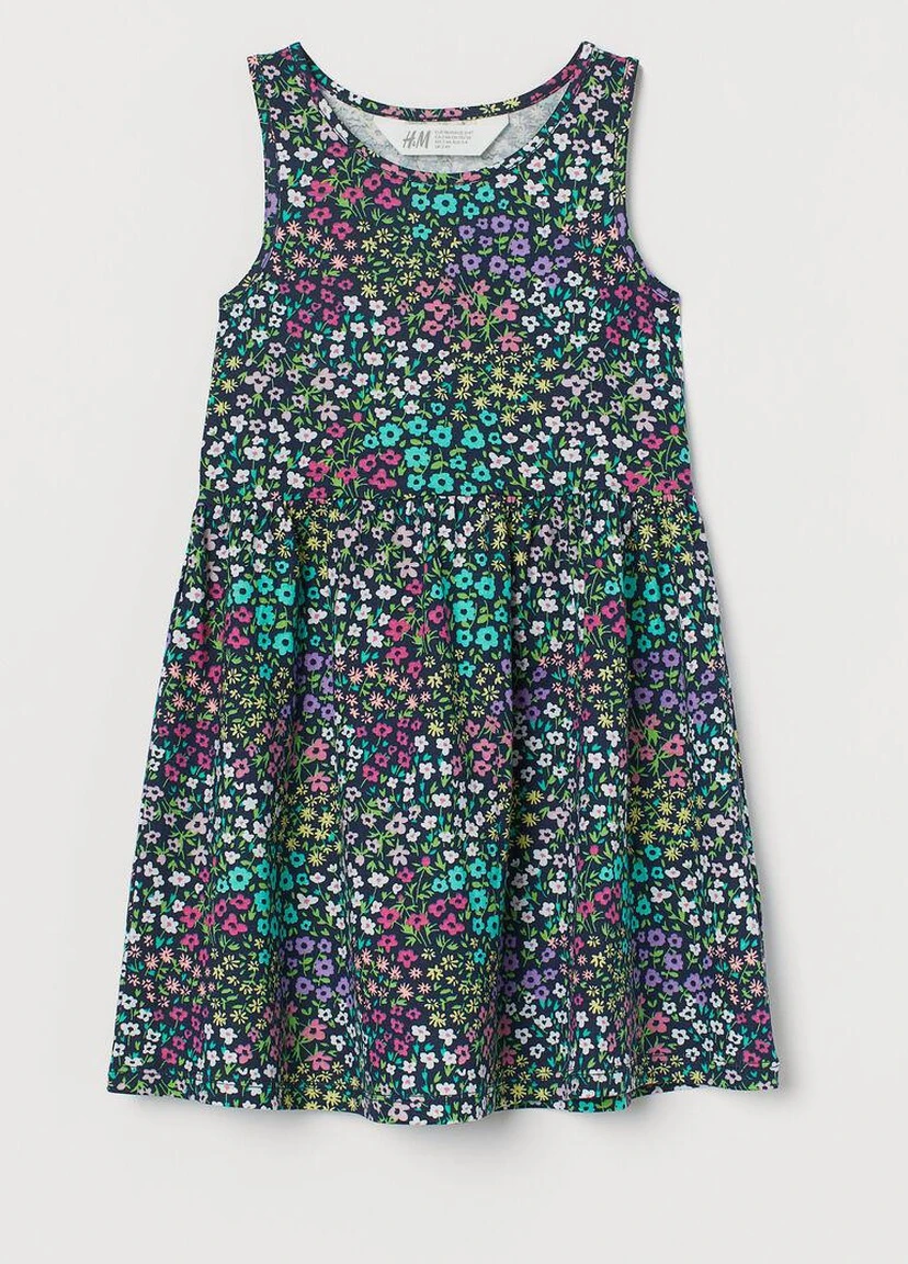 Чорна сукня літо,чорний в кольорові візерунки, H&M (258563152)