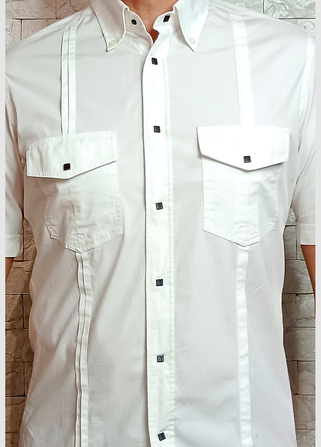 Белая кэжуал рубашка однотонная Versace Collection