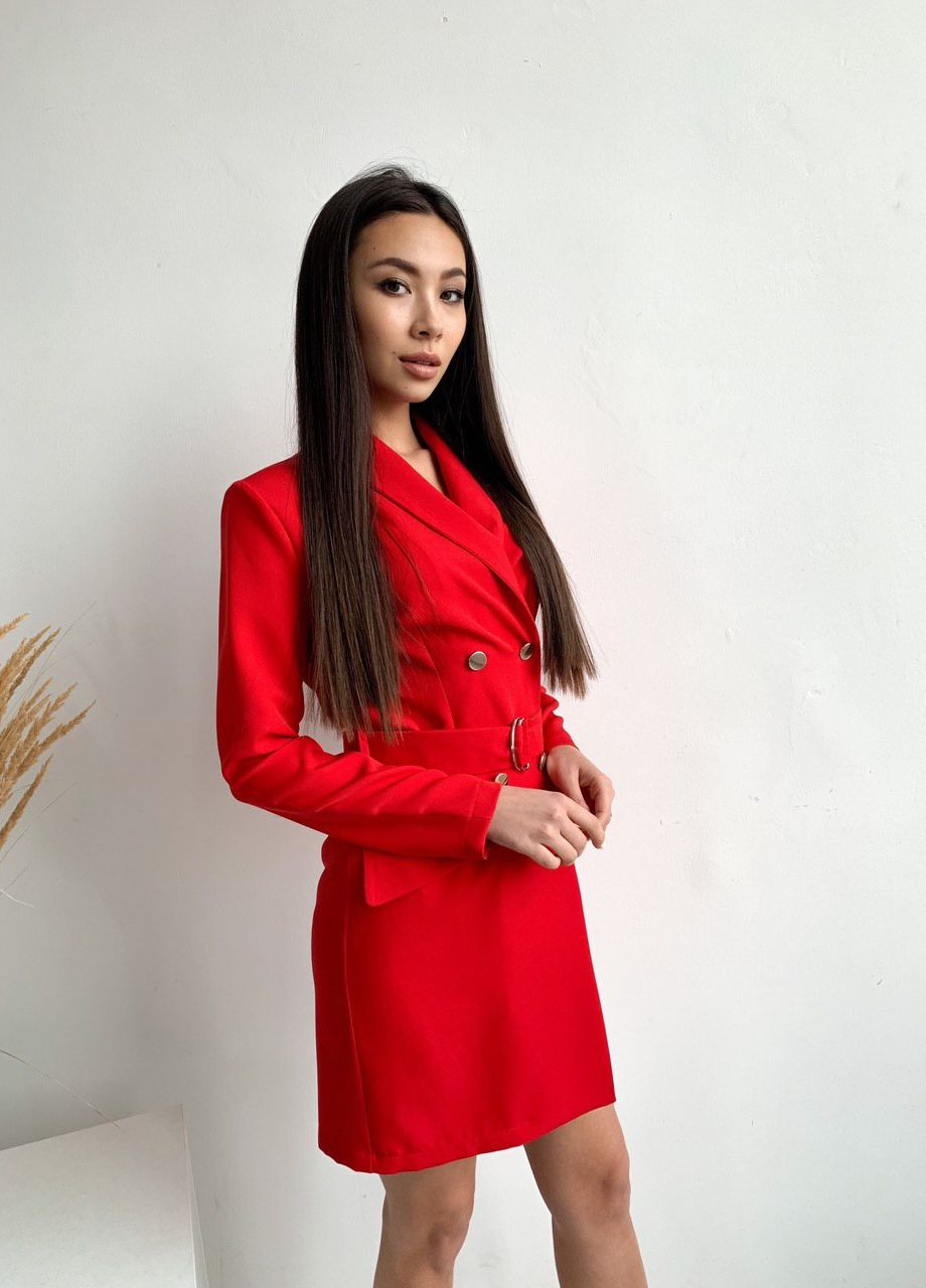 Красное платье-пиджак No Brand