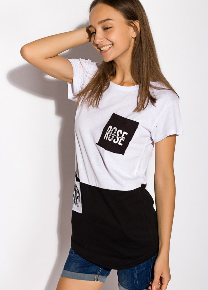 Футболка женская контрастная 317F074 (Белый) Time of Style - (261922179)