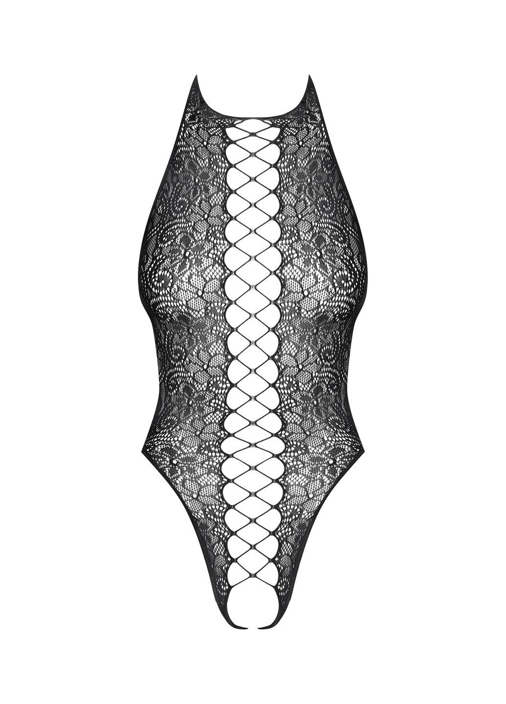 Бодистокинг с эффектом шнуровки B113 teddy S/M/L открытая спина, халтер, с доступом Obsessive (271991823)