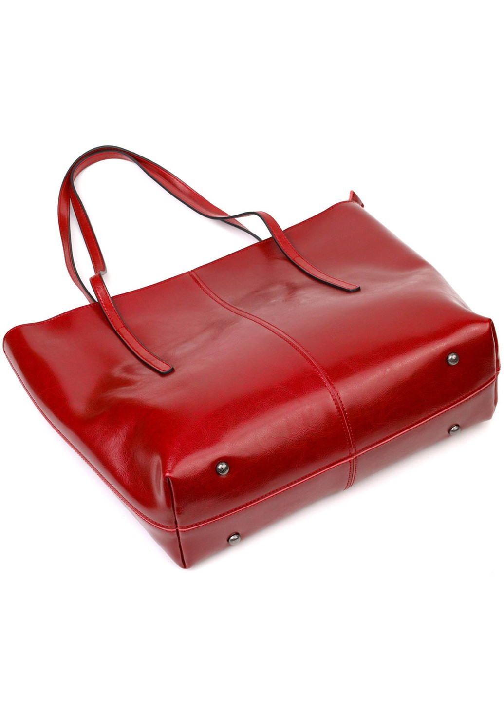 Містка сумка шоппер із натуральної шкіри 22076 Бордова Vintage (260360884)