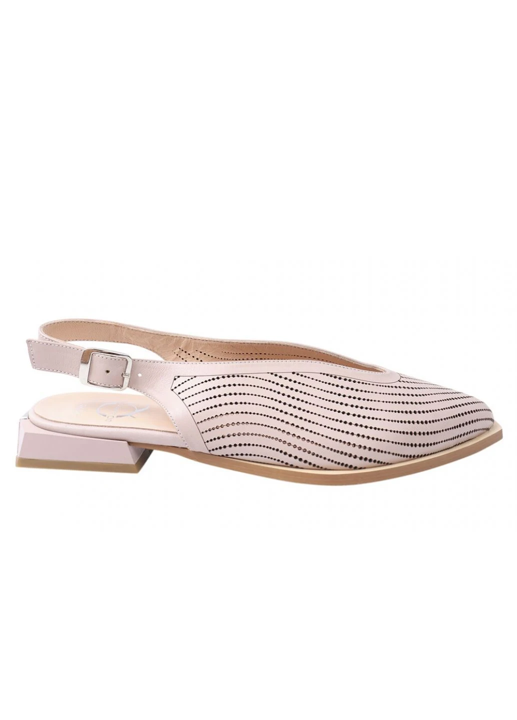 Aquamarin Туфли женские из натуральной кожи, на низком ходу, с открытой пяткой, цвет капучино, бежевый з, — (257675842)