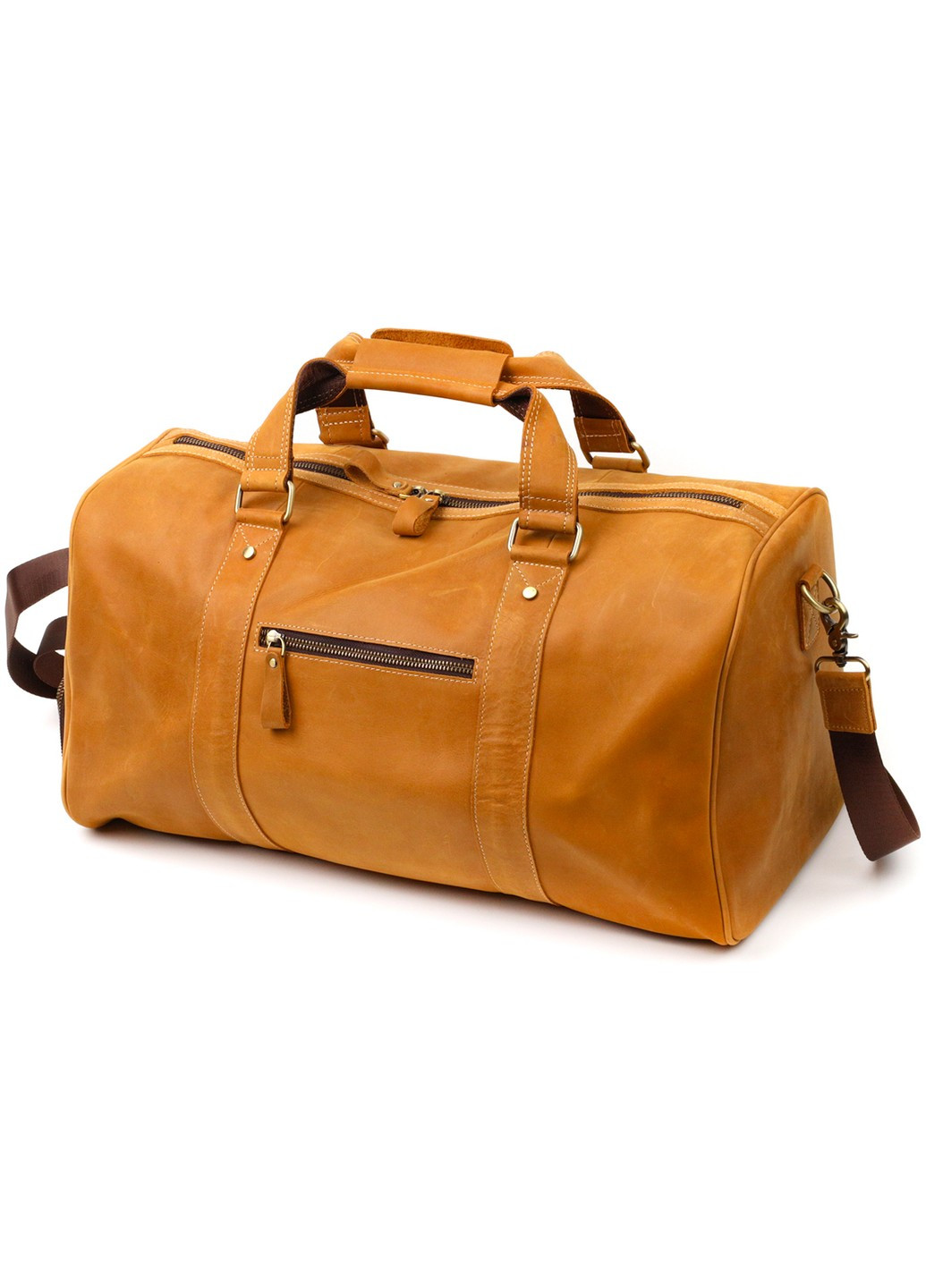 Містка дорожня сумка з натуральної вінтажної шкіри 22140 Світло-коричнева Vintage (267932195)