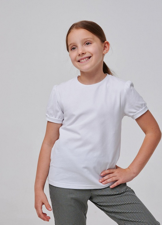 Біла футболка (короткий рукав) молочний Smil