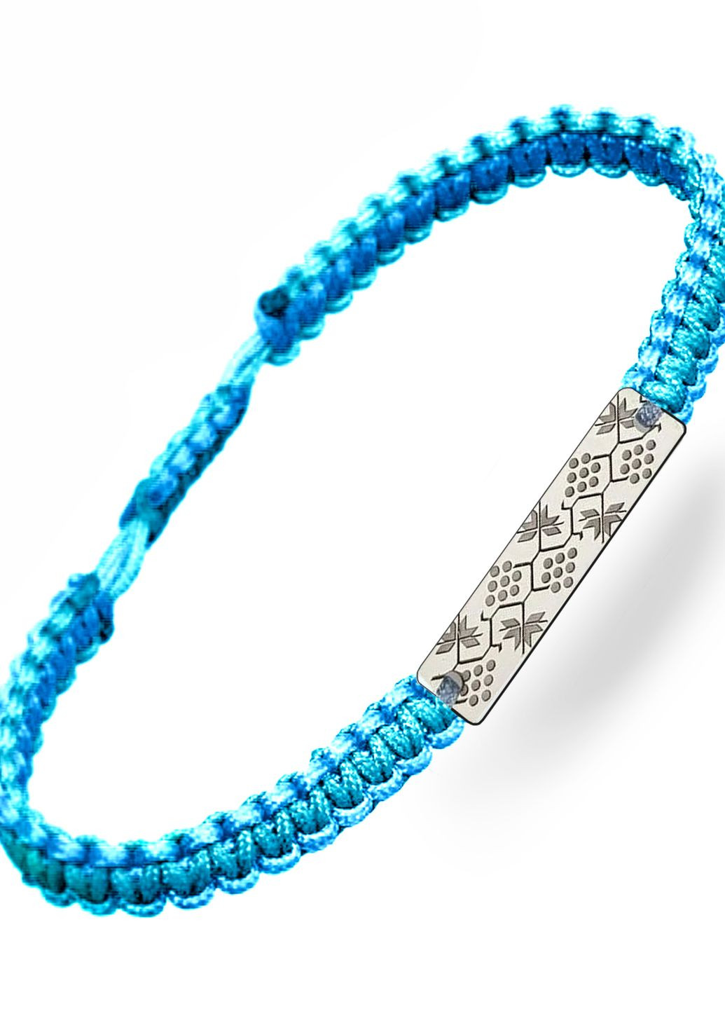 Серебряный браслет шамбала Вышиванка голубая «Изюм» регулируеться серебро Family Tree Jewelry Line (266038508)