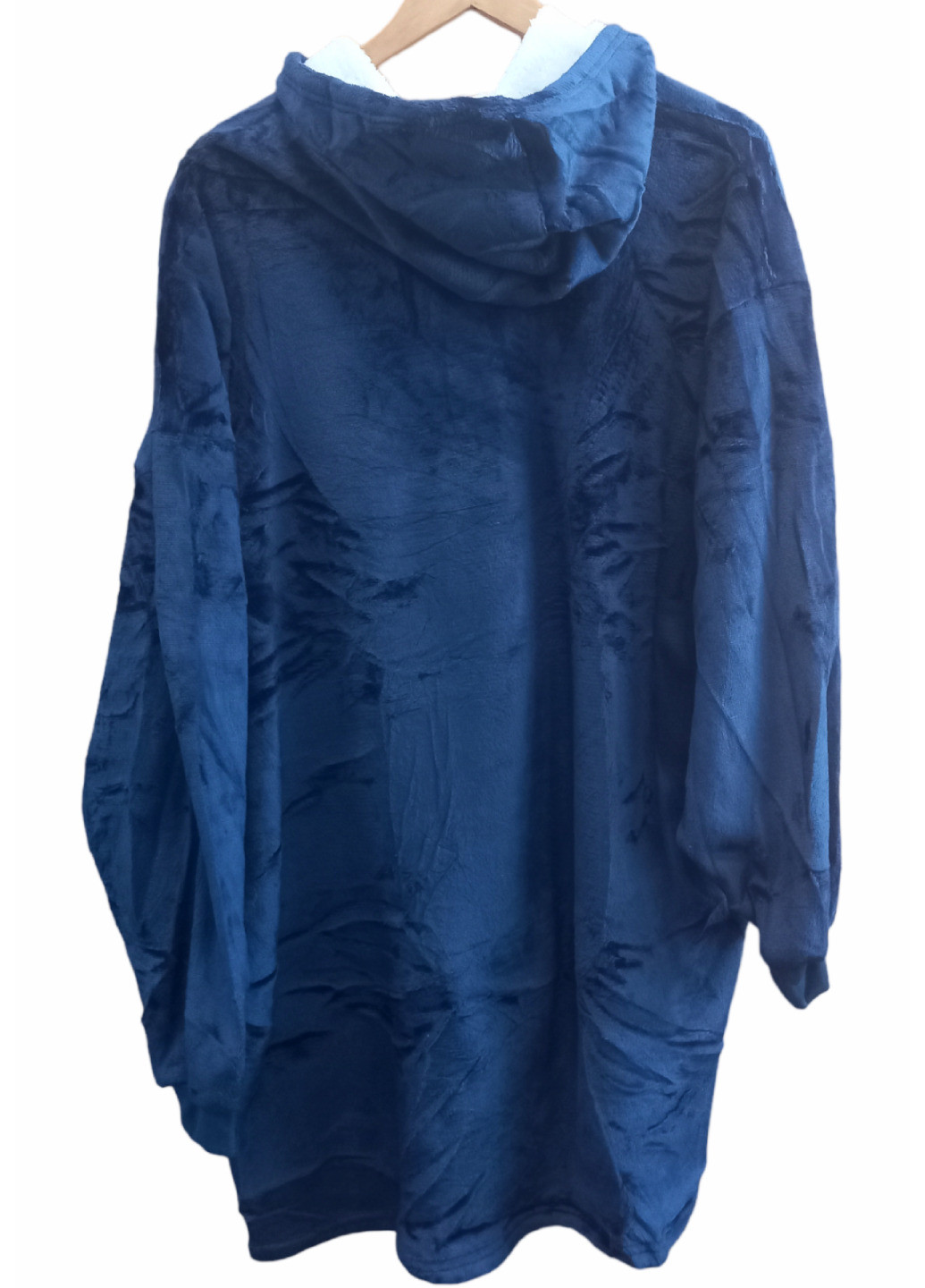 Толстовка плед худи с рукавами капюшоном большая плюшевая синяя 85 х 120 см Huggle Hoodie No Brand (259925462)