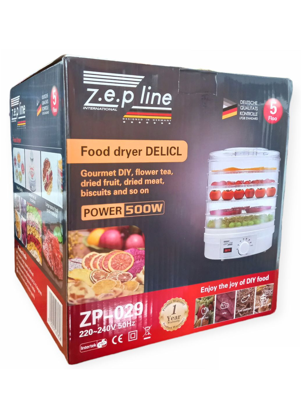 Электрическая сушилка электросушка фруктов овощей рыбы мяса грибов Zepline 5 уровней с регулятором температуры No Brand (260063563)