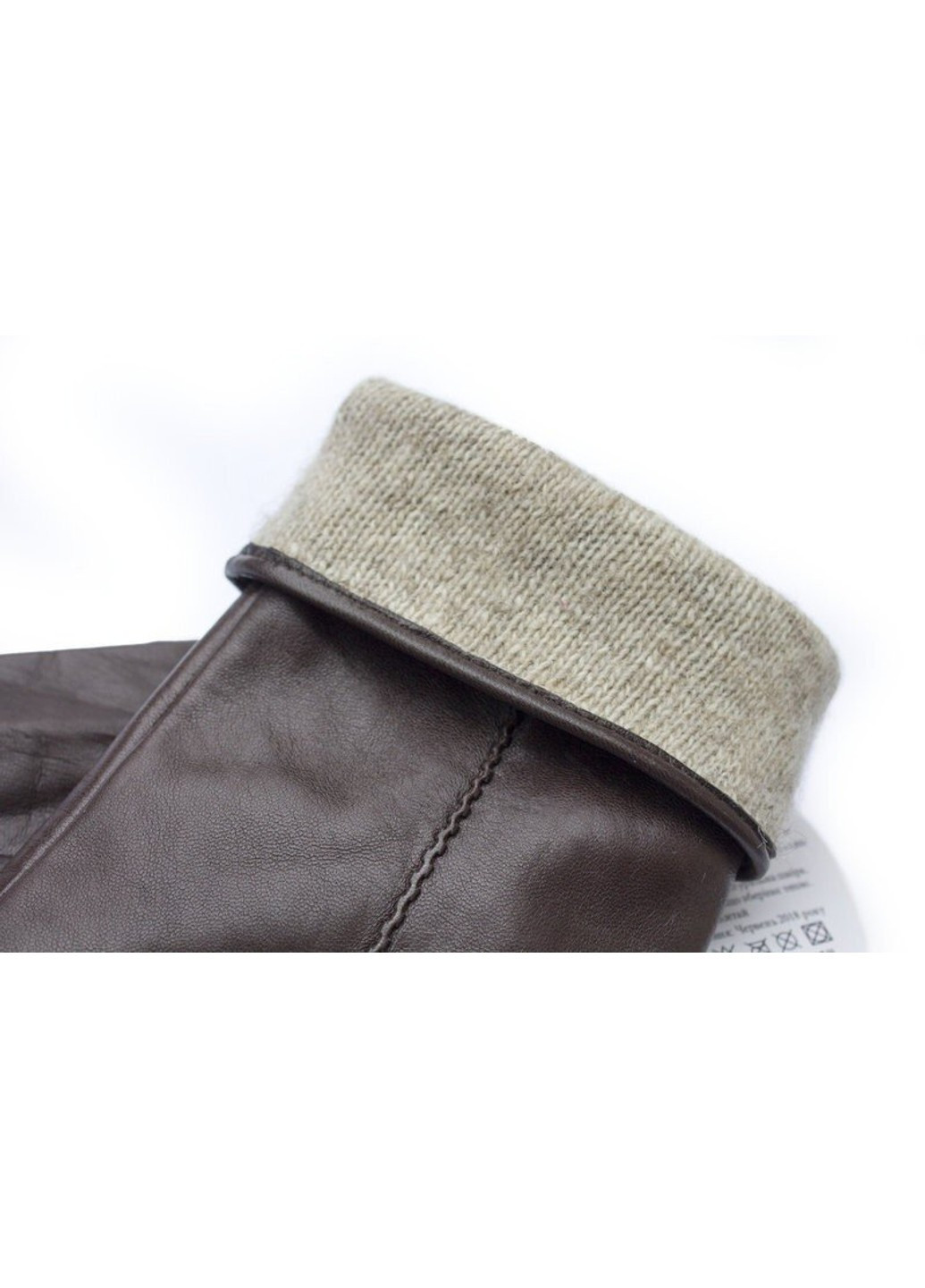 Темно-коричневі шкіряні жіночі рукавички Shust Gloves (266142979)