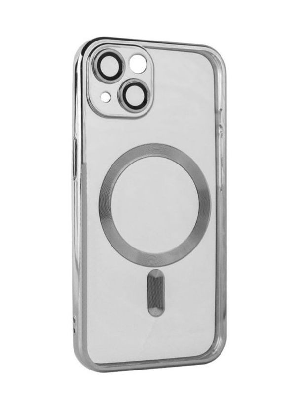 Чехол-накладка TPU для Apple iPhone 15 с MagSafe и защитой камеры Silver No Brand (278017900)