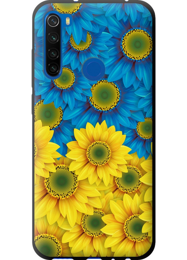 TPU черный чехол 'Жёлто-голубые цветы' для Endorphone xiaomi redmi note 8t (257834342)