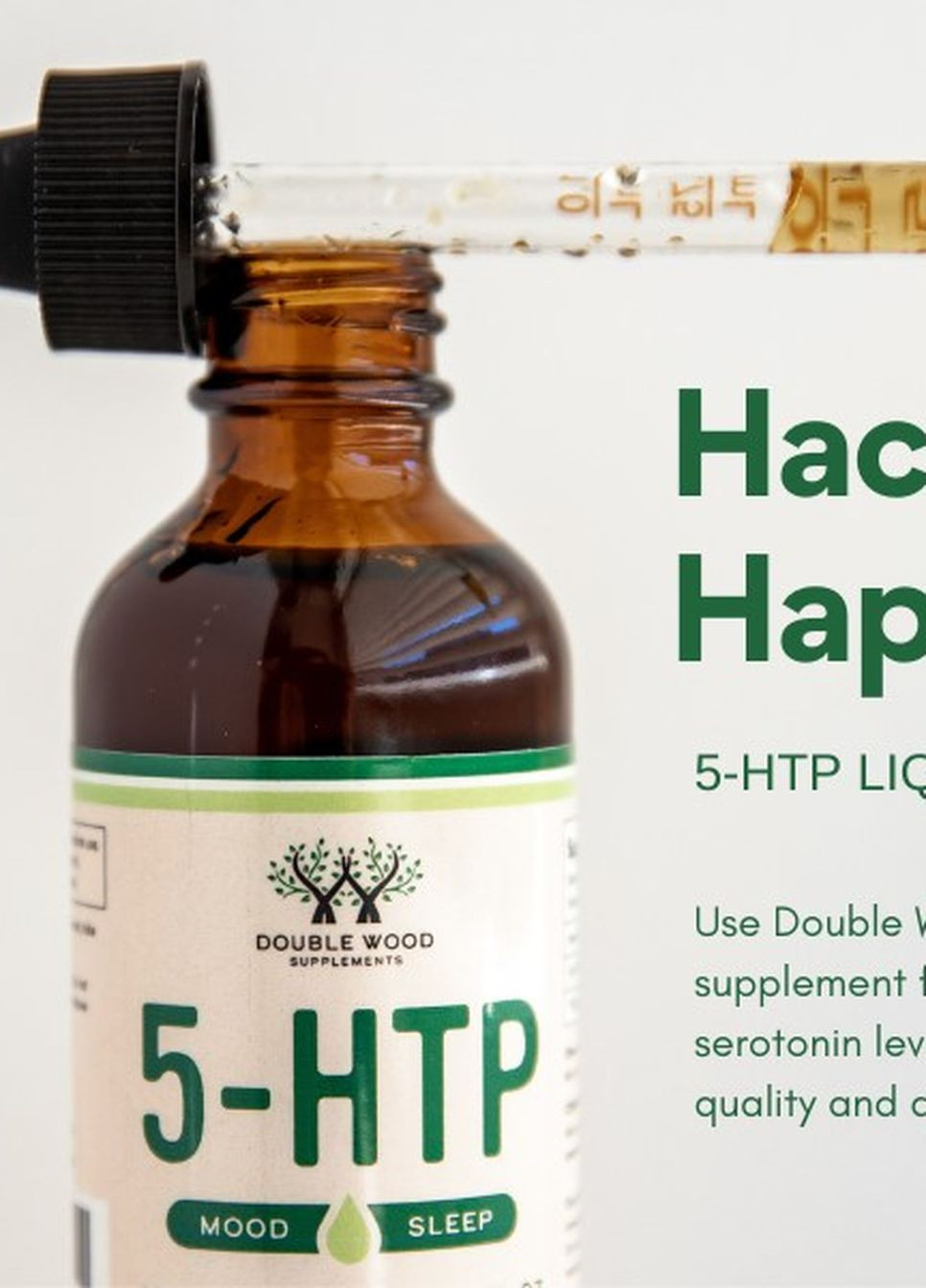 5-гідрокситриптофан Double Wood 5-HTP Liquid Drops 50 mg in 1 ml, 60ml Double Wood Supplements (263348343)