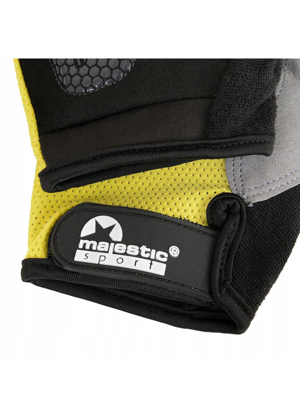 Велорукавички без пальців M-CG-GB-M (M) Black/Yellow Majestic Sport (258019272)