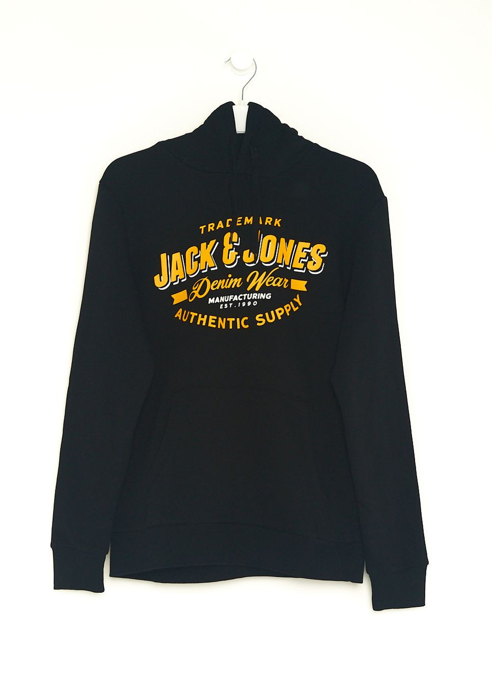 Худи флис,черный с принтом,JACK&JONES Jack & Jones (268124701)