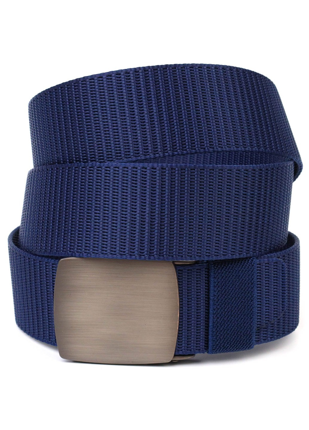 Надежный мужской ремень с металлической пряжкой из текстиля 20596 Синий Vintage (260360874)