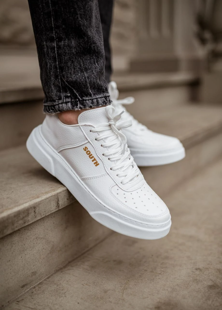 Белые демисезонные кросовки south town white Vakko