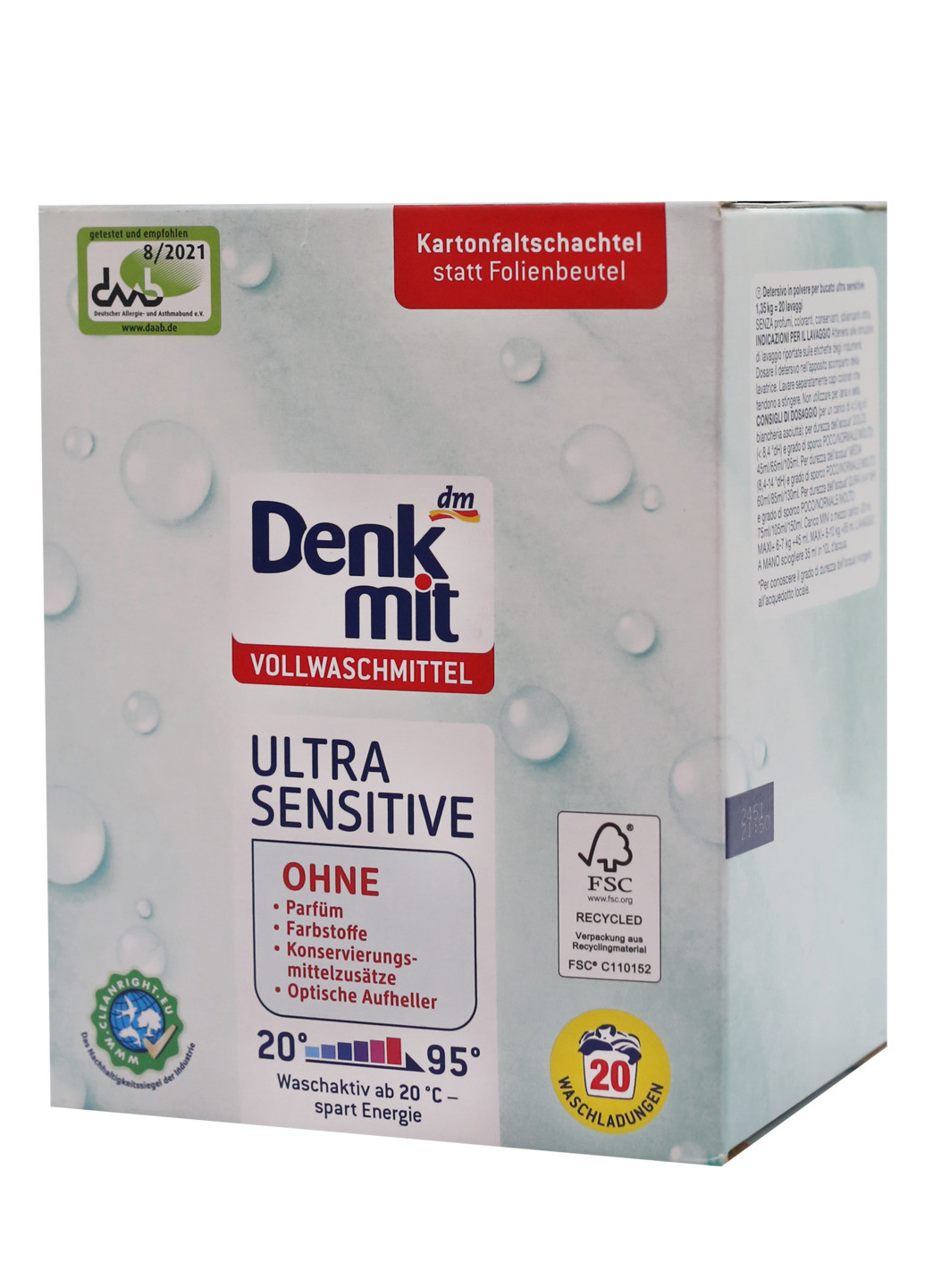Порошок для прання Ultra Sensitive (20 прань) Denkmit (256733625)