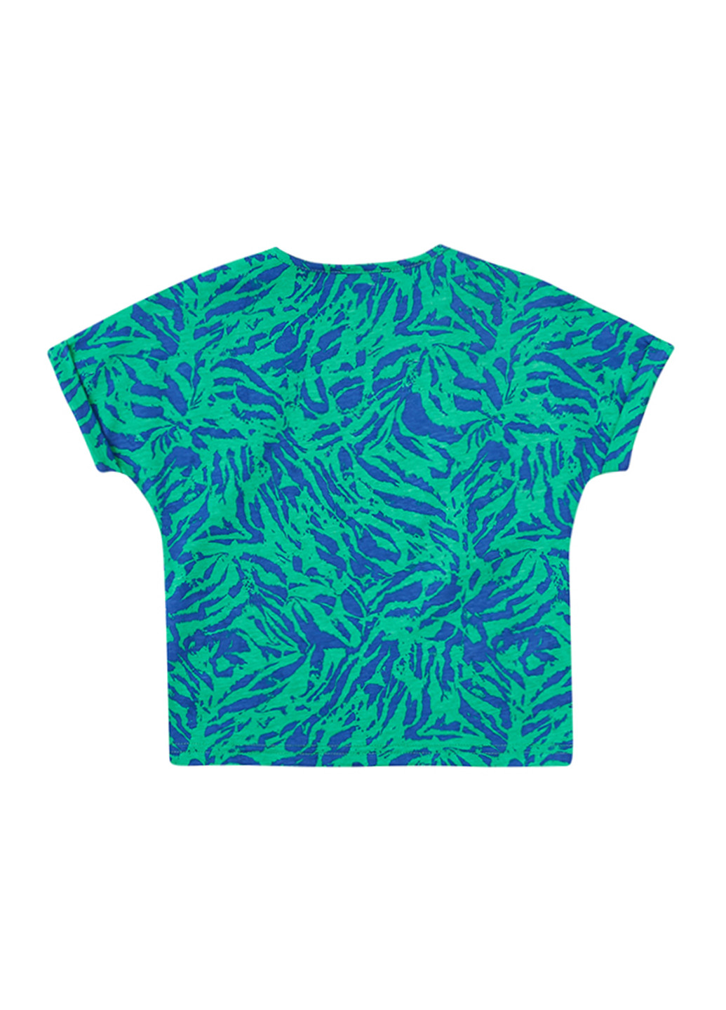Комбинированная летняя футболка "зебра зелено-синя" KRAKO