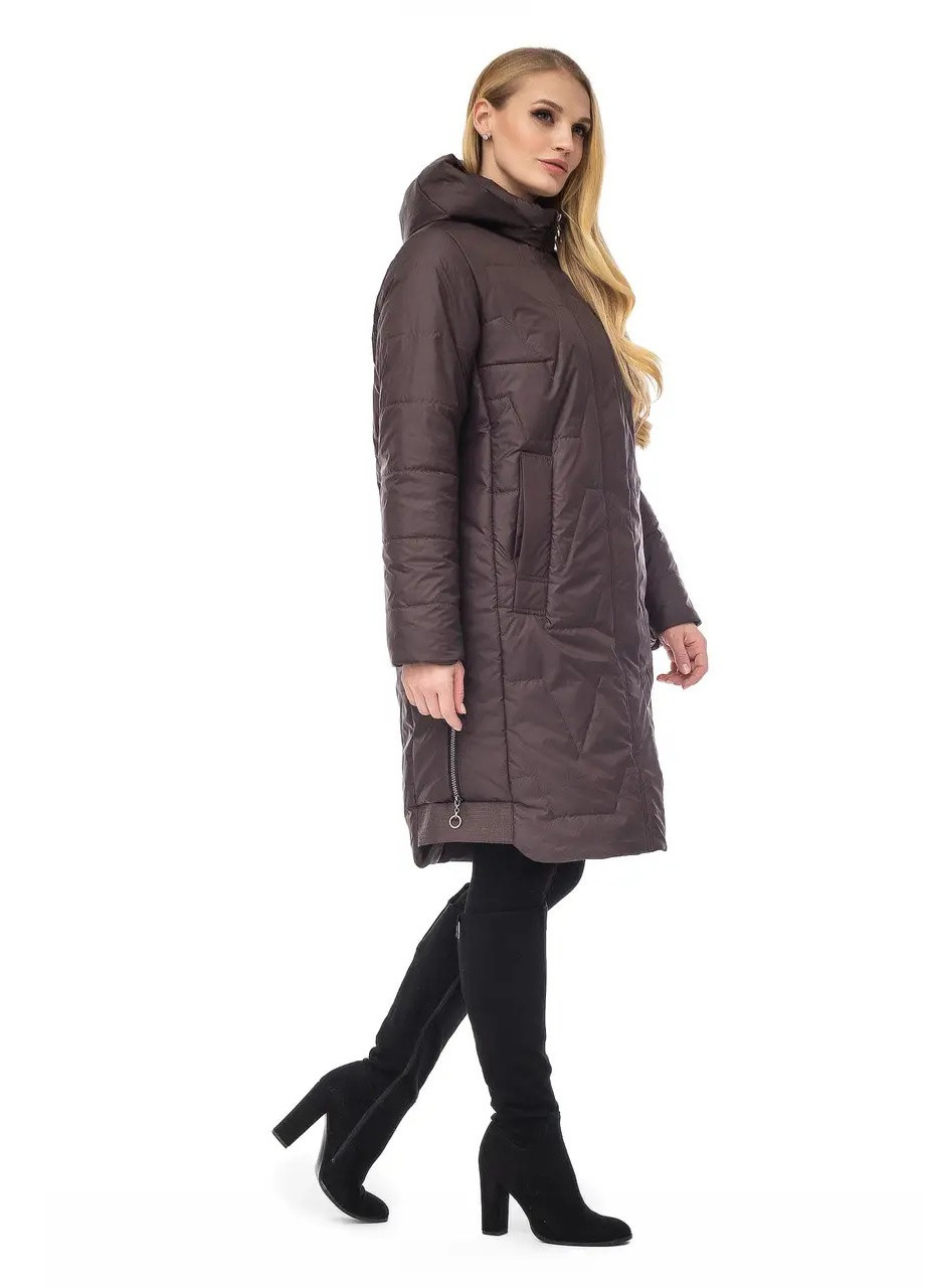 Коричневая демисезонная куртки батал женские весна-осень SK