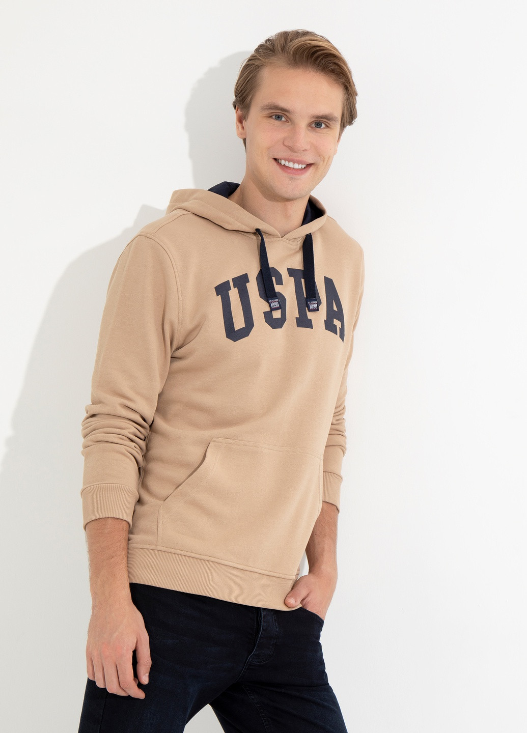 Світшот чоловічий U.S. Polo Assn. - крій світло-коричневий - (258470718)