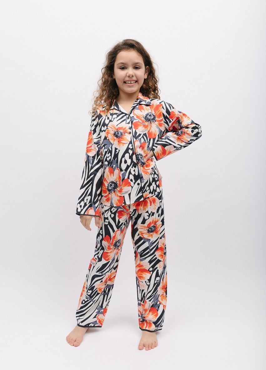 Комбинированная пижама для девочки 7017 кофта + брюки Cyberjammies Nicole