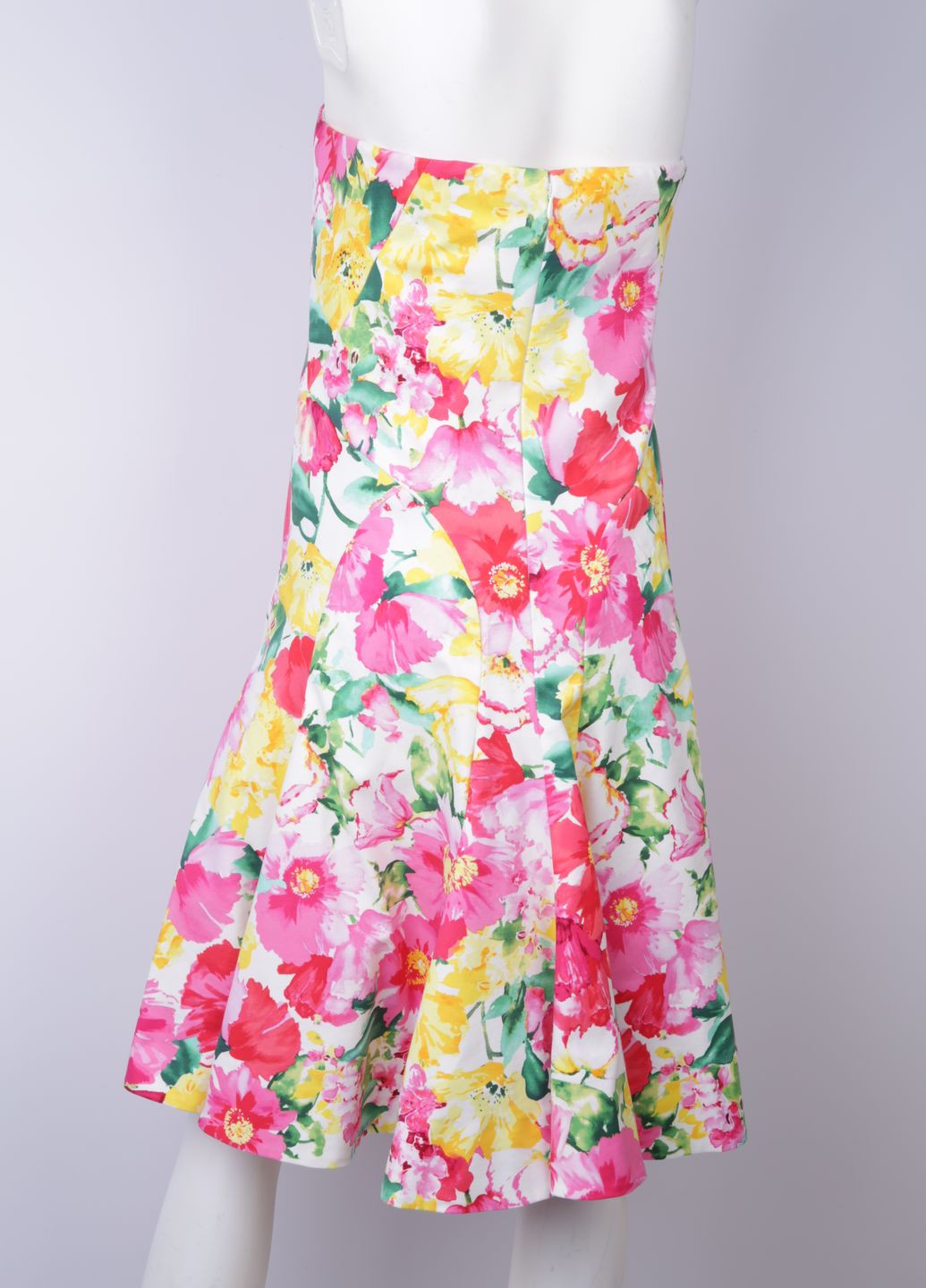 Комбинированное кэжуал платье с юбкой-солнце Ralph Lauren с цветочным принтом