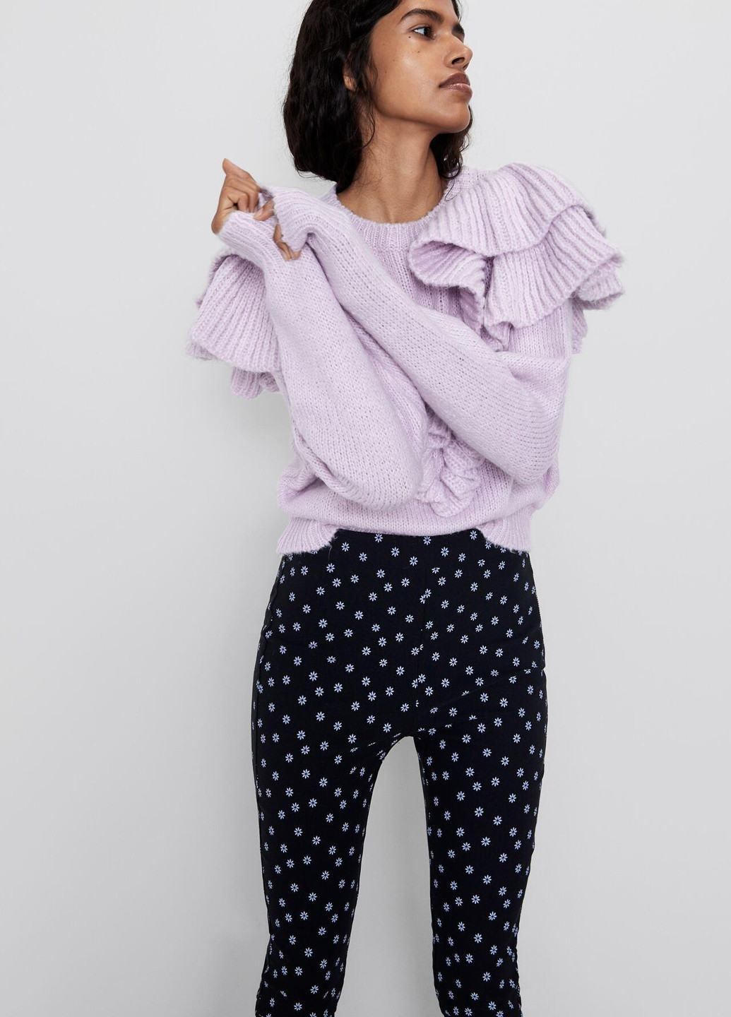 Штани,чорний в візерунки, Zara (257523533)